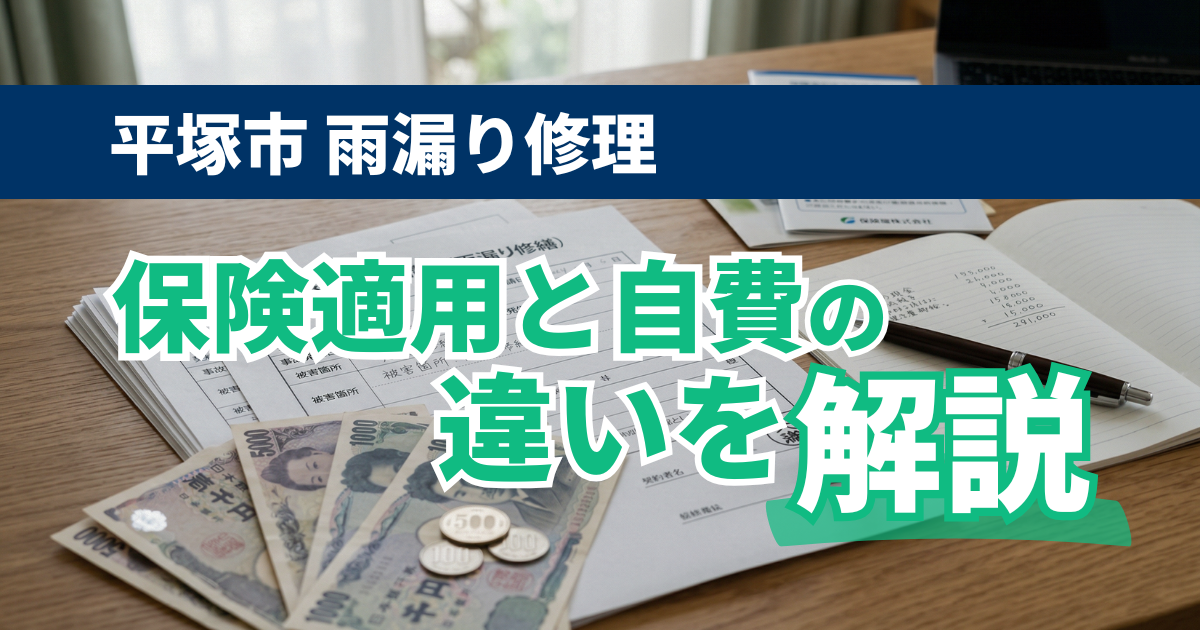 平塚市の火災保険が適用される雨漏りと、自費修理の判断基準を解説